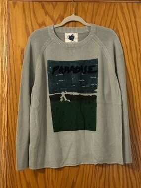 Just Madison Light Gray Linen Blend  'Paradise' Sweater - NWT - Size XL